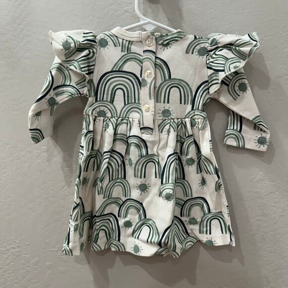 NWT Kate Quinn Sea Pine Blue Rainbow Long Sleeve Ruffle Dress - Picture 5 of 9